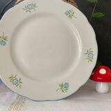 Assiette dessert fleurs bleues