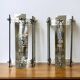 Set of 2 art deco revival smoked glass chromed  wall lamps