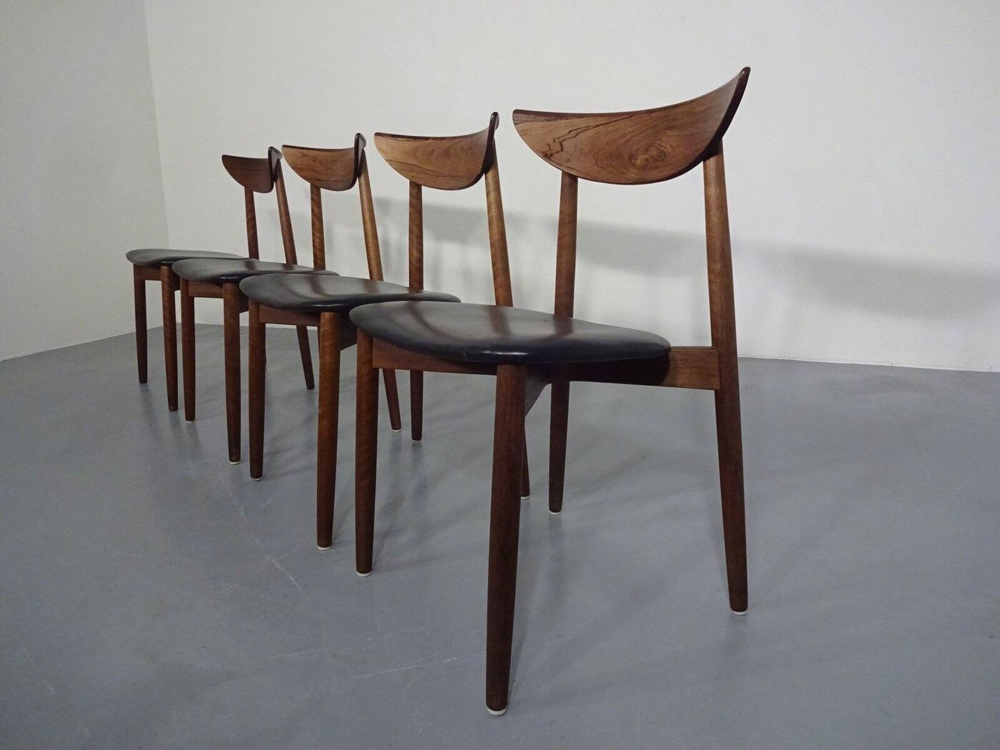 Rosewood dining chairs by Harry Østergaard for Randers Møbelfabrik, Denmark, 1960s, set of 4.