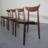 Rosewood dining chairs by Harry Østergaard for Randers Møbelfabrik, Denmark, 1960s, set of 4.