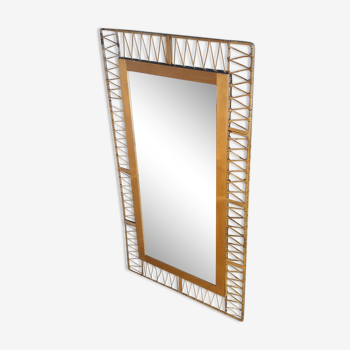 Mirror rattan 1960 48x88cm