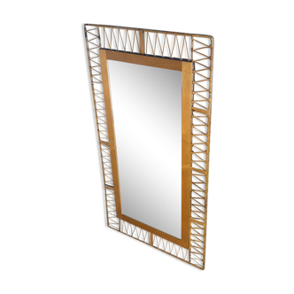 Miroir en rotin 1960 48x88cm