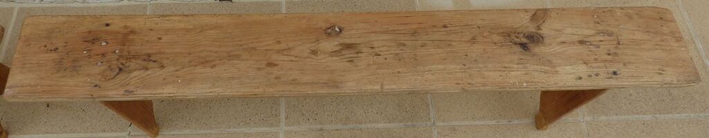 Two benches in their solid wood patinas