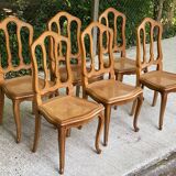 6 Louis XV caned chairs, Regency style