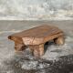 Small stool, teak footrest with short cut corners.