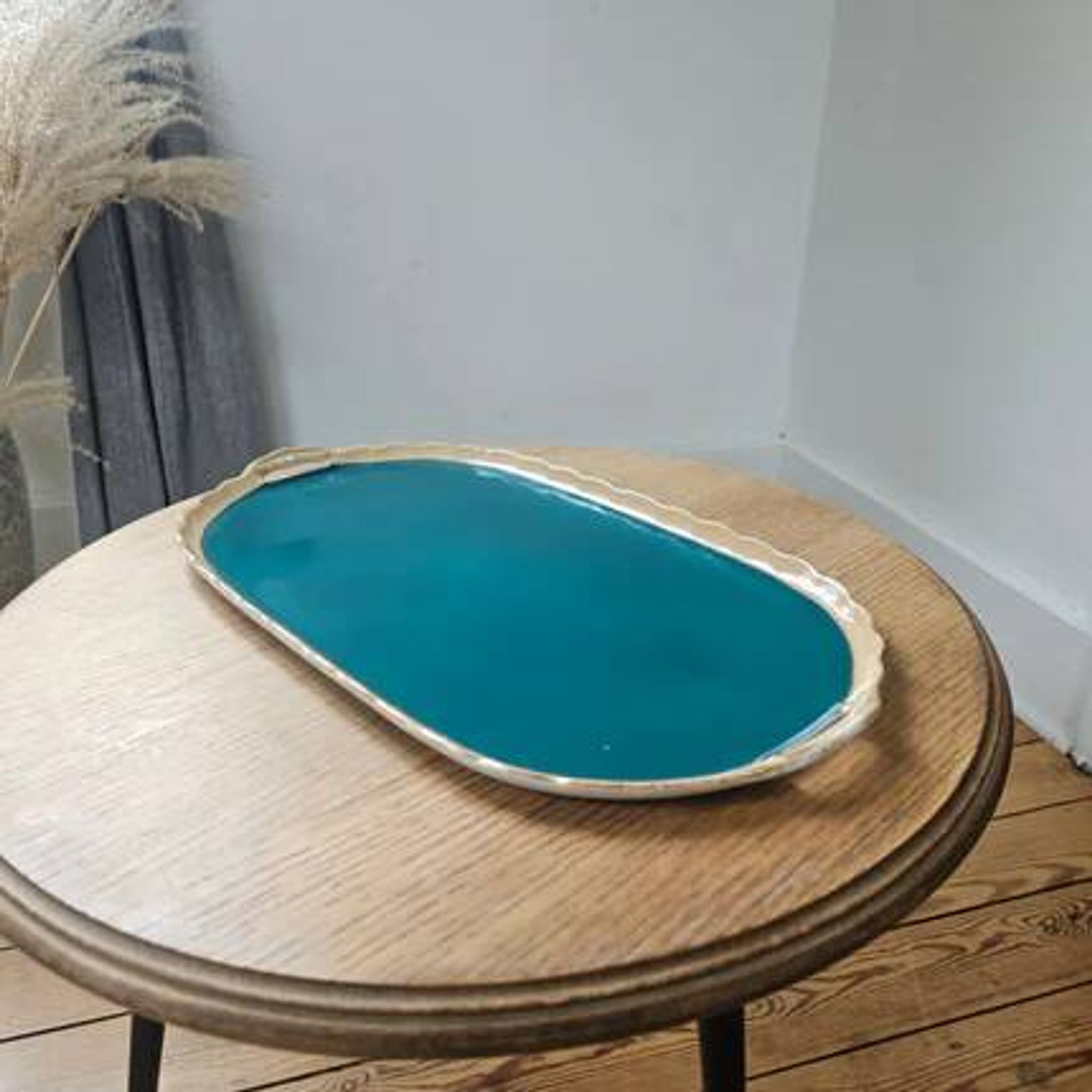 Large vintage oval plate porcelain Victoria Czechoslovakia 45 cm - Art Deco 1930s