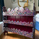 Folk painted wooden wall shelf