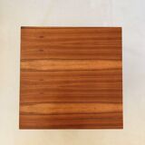 Square metal and walnut coffee table, Italy 60s