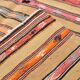 6x8 Khaki & Red Striped Pattern Vintage Kilim Rug, 183x239Cm