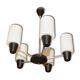 Mid century pendant with five pipe glass lampshades, 1960´s