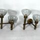 Pair of brass and glass sconces by Sciolari. Italian modern from 70s