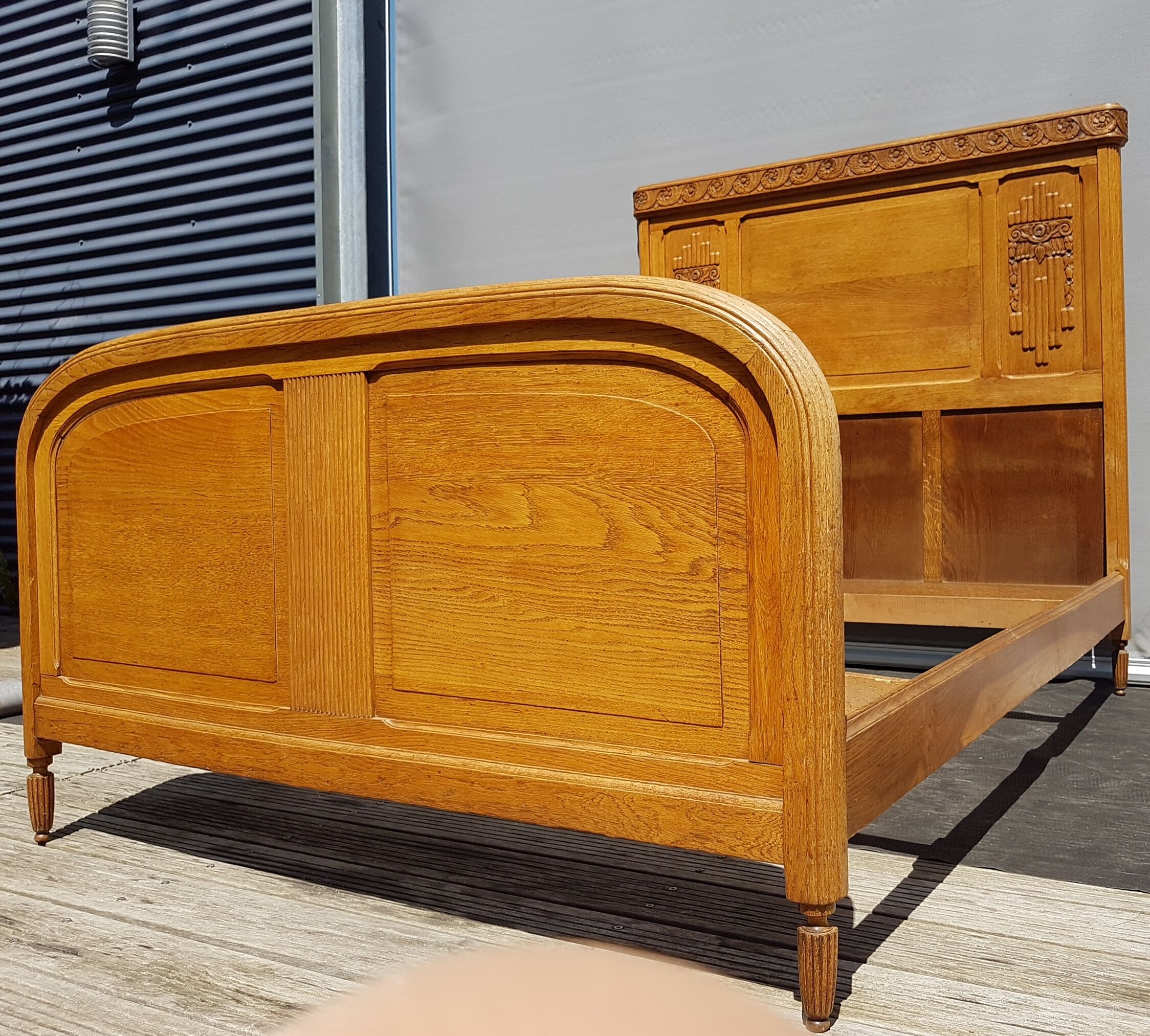 Bed 140cm Art Deco oak