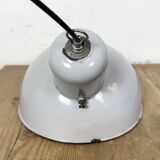 Industrial Grey Enamel Factory Pendant Lamp, 1960s