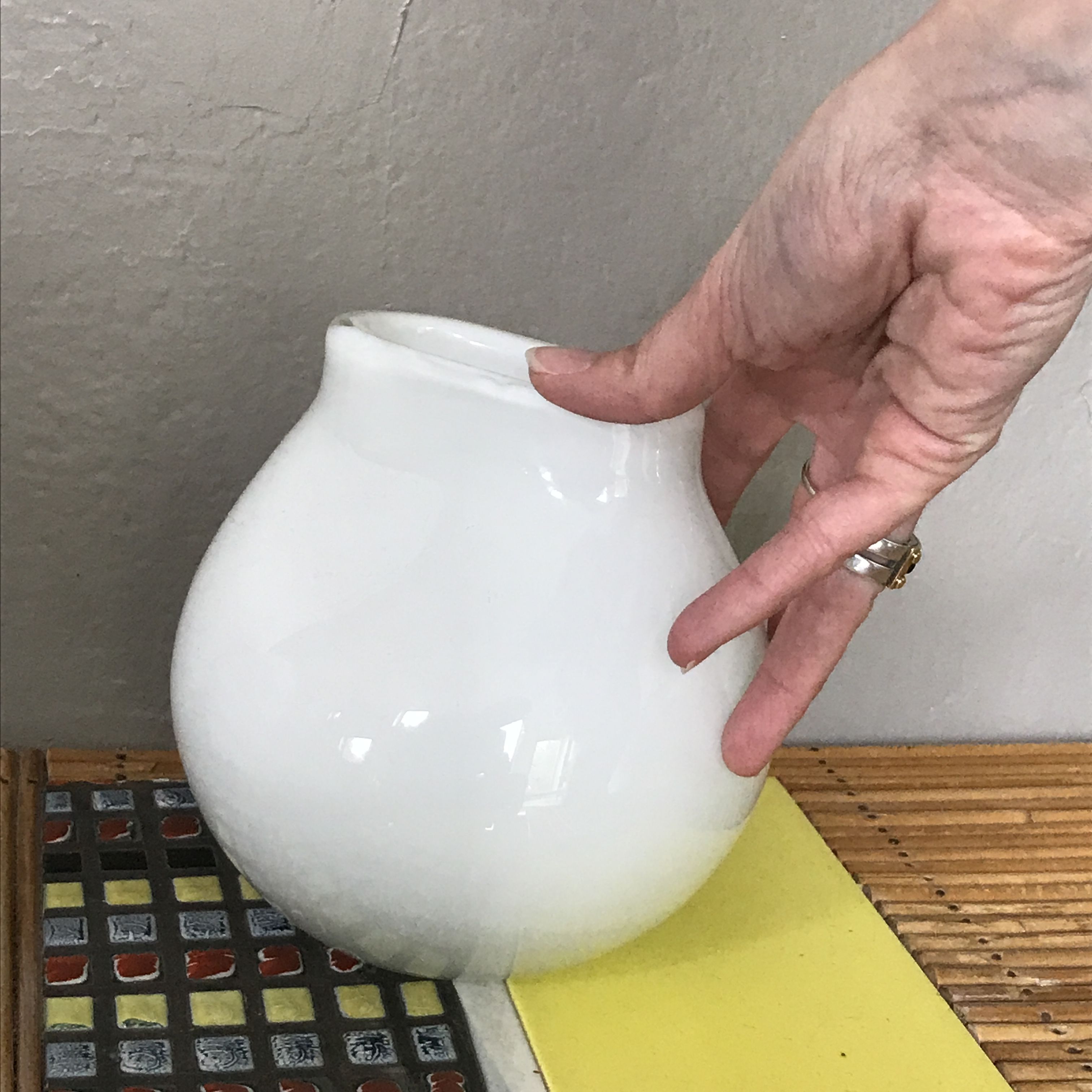 Design vase by Christian Tortu bouquet of bulb flowers