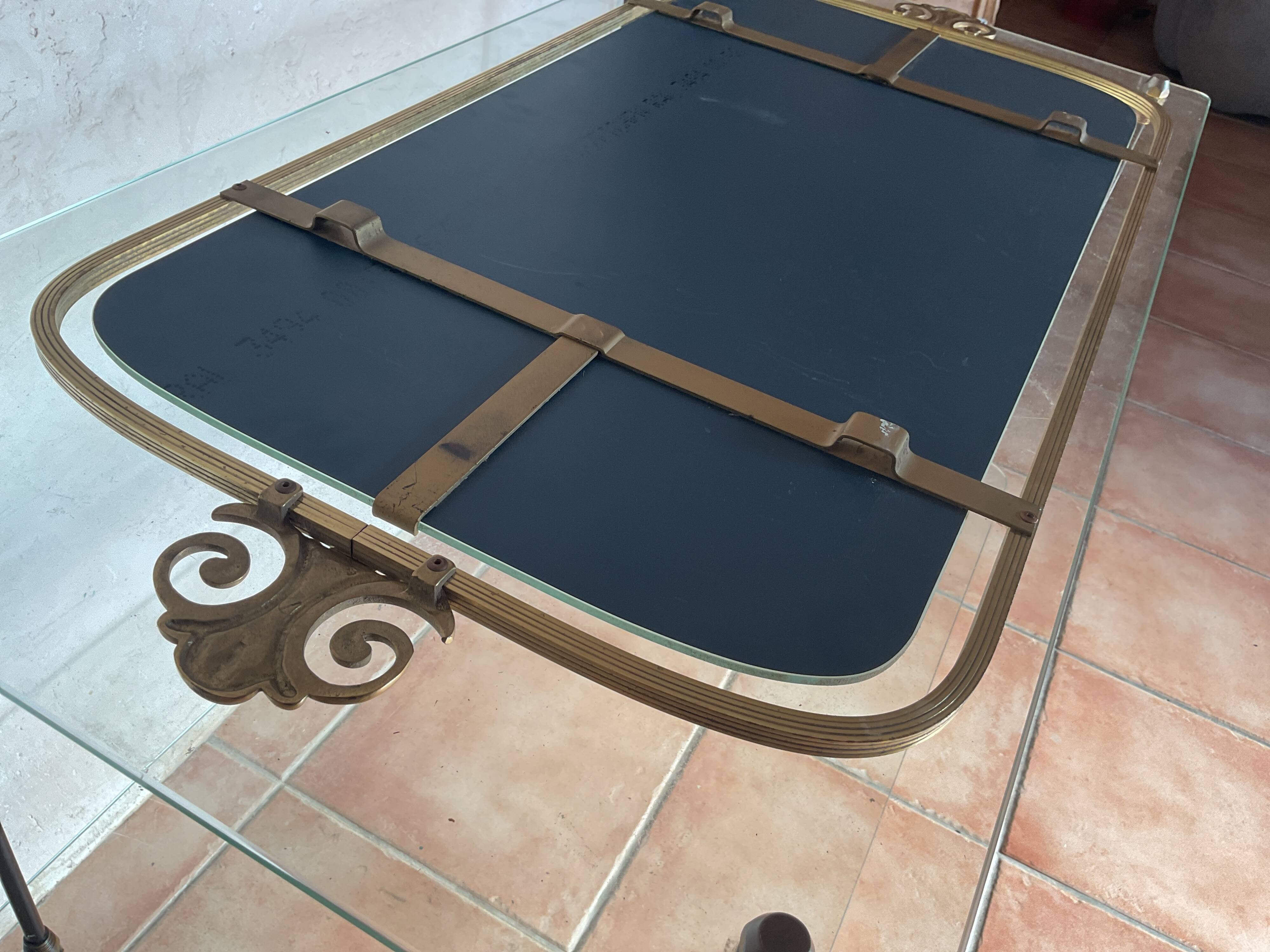 Regency vintage mirror in gilded brass, Space Age.