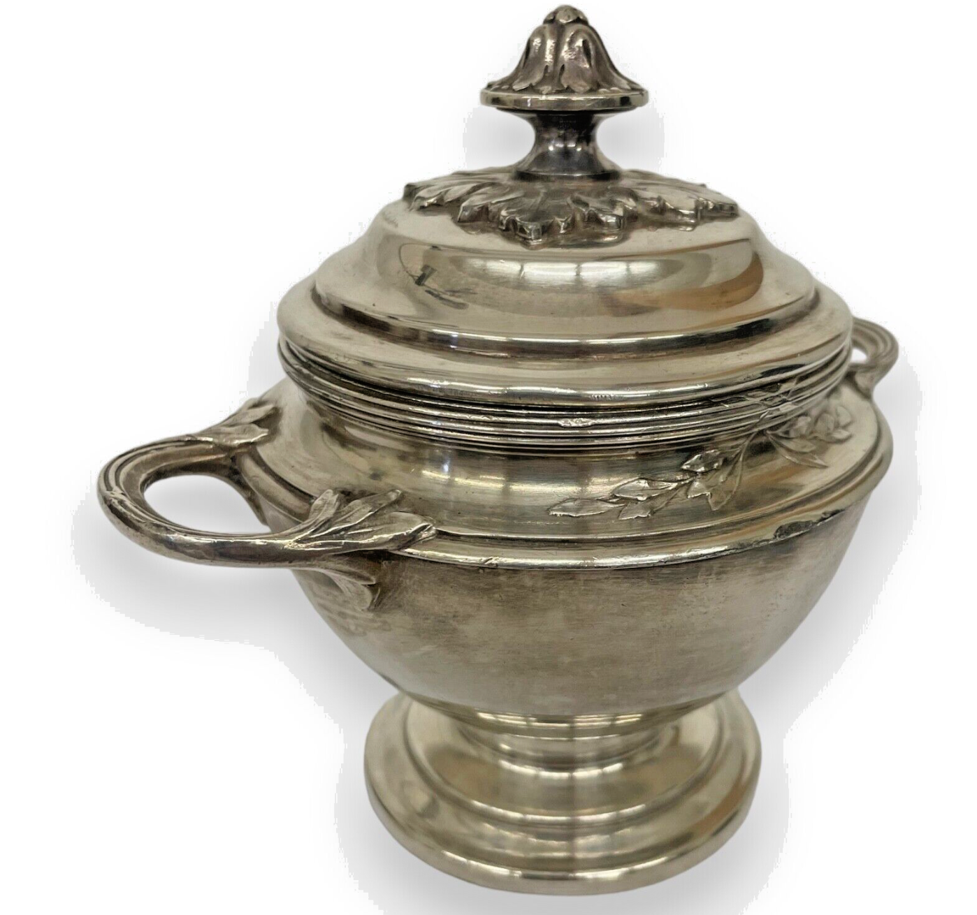 Sucrier en métal argenté Christofle collection Gallia ref 358.014