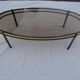 Coffee table low oval bronze doré Jacques Quinet 1950/1960