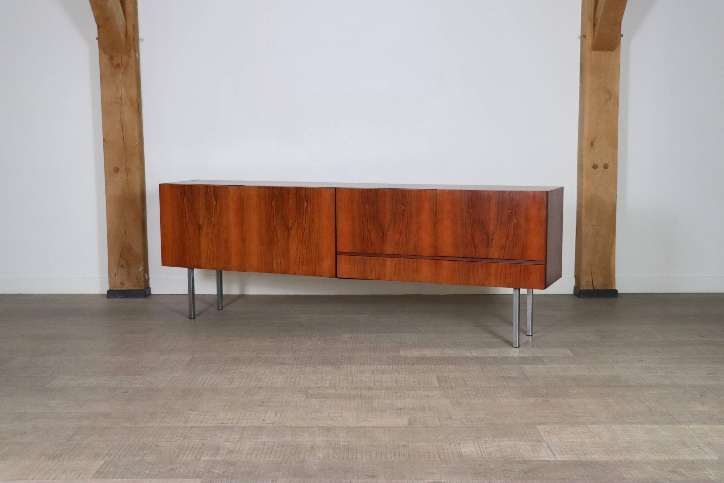 Midcentury Modern Sideboard With Chrome Legs, 1970s