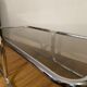 Vintage coffee table in chrome and smoked glass 70s