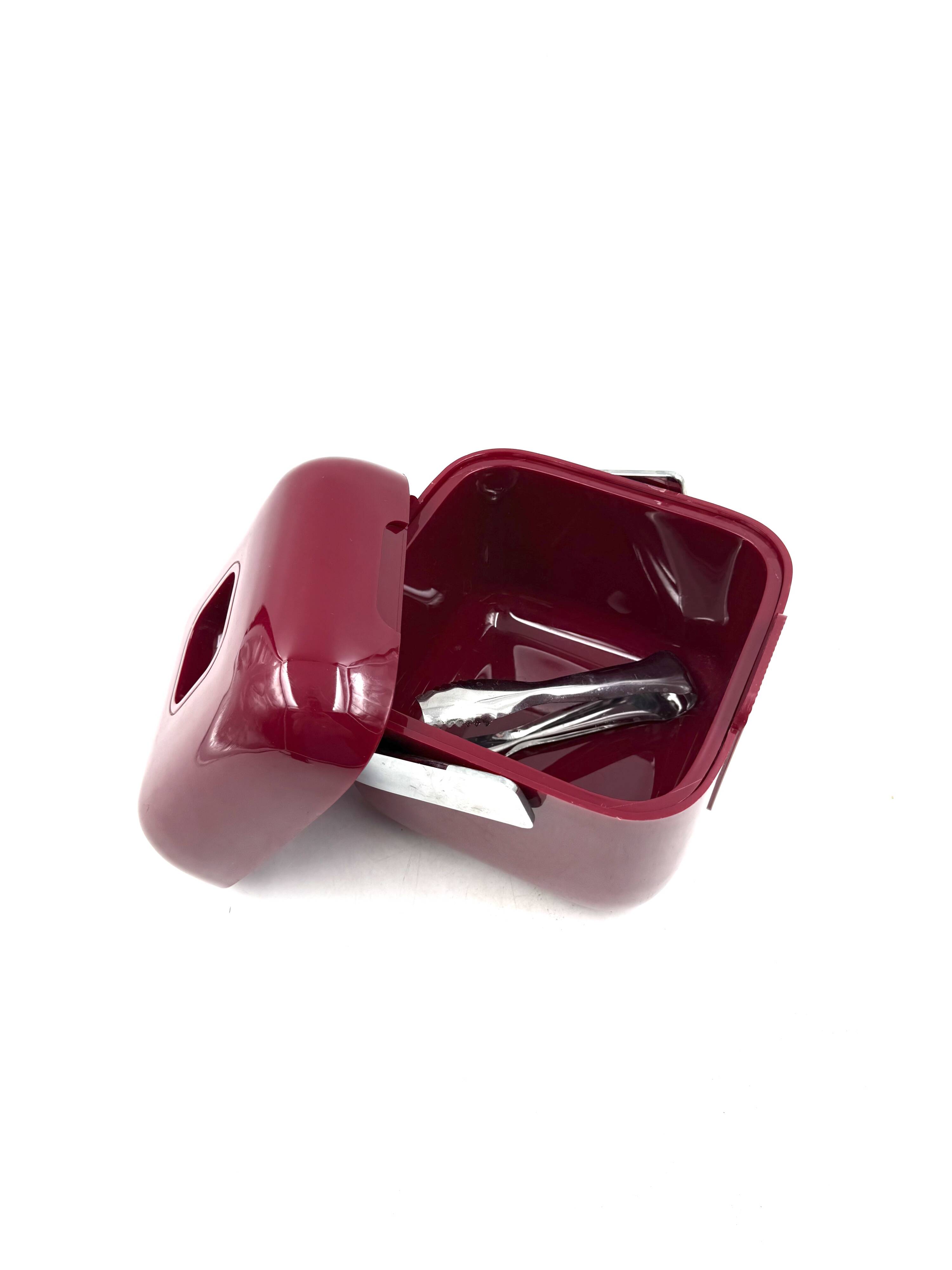 Space age red Ice Bucket, Guzzini Italy, ca. 1970s
