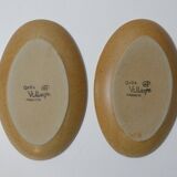 2 stoneware dishes, vintage village