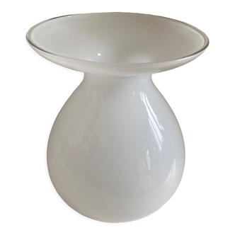 Corole vase white opaline glass Pia Amsell for Ikea