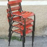 Set of 4 "tolix" terrace chairs