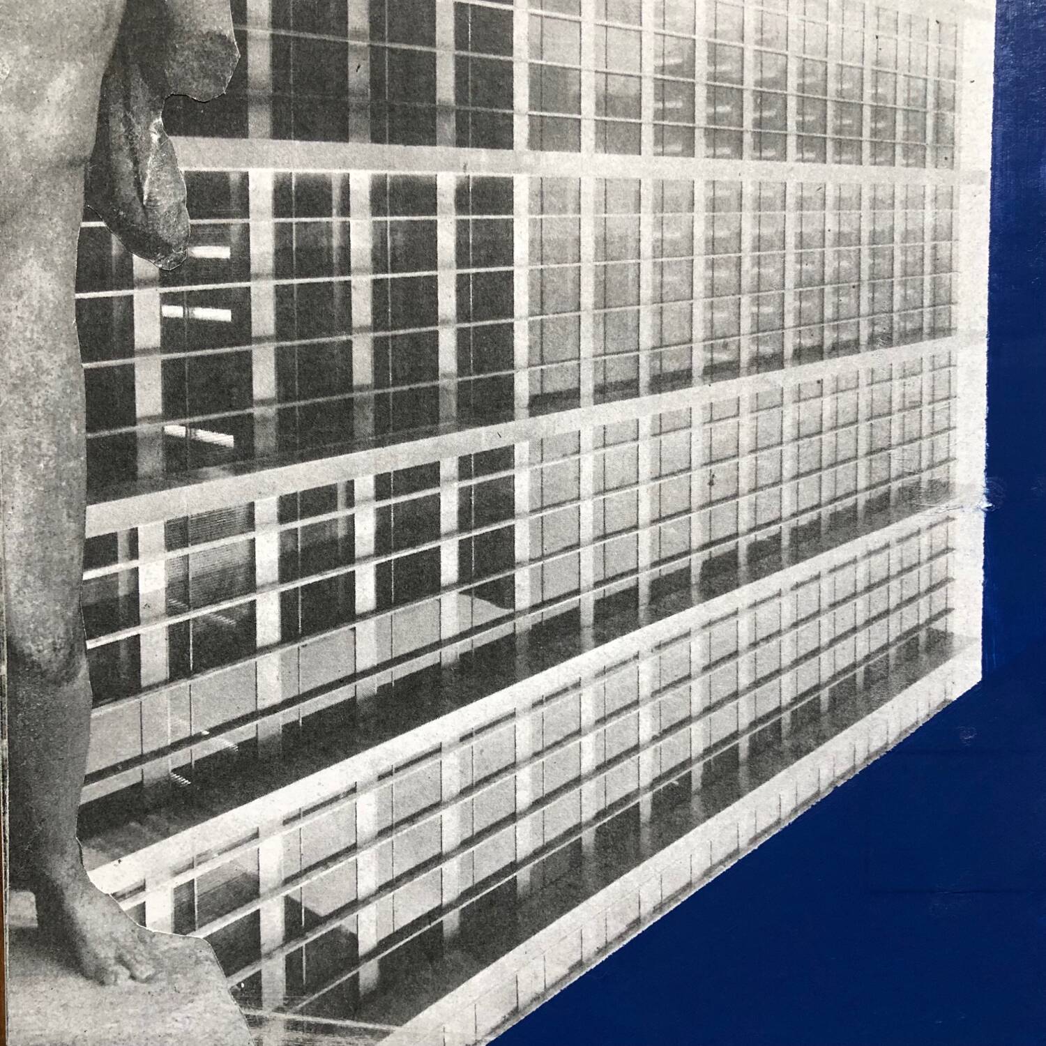 Framed abstract painting/collage