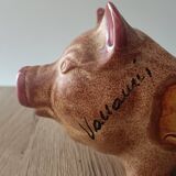 Cochon en grès, présentoir pour saucisson Vallauris