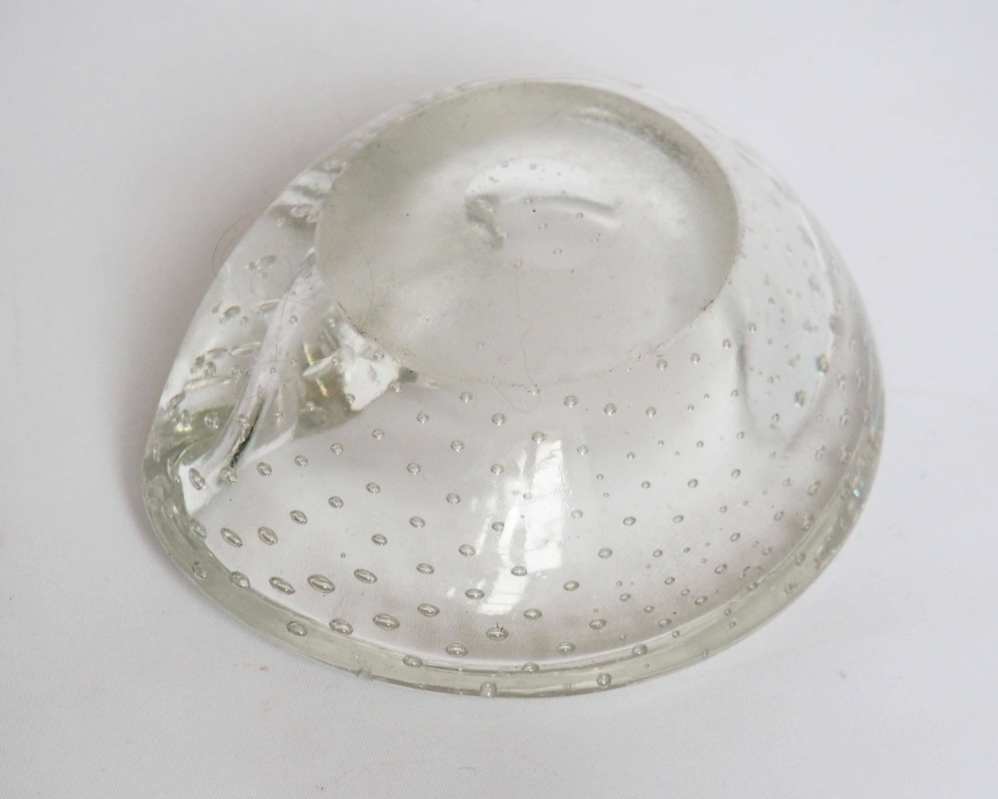 Seguso crystal pocket ashtray