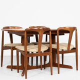 Table ovale danoise en teck avec 2 extensions