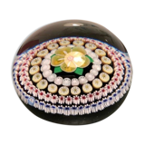 Paperweight Baccarat yellow flowers and pearls 1980