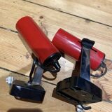 Pair of vintage Targetti red spotlights 1970