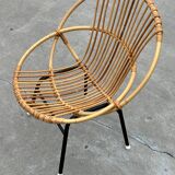 Rattan chair by Dirk van Sliedregt Rohe Noordwolde 1960 in the Netherlands