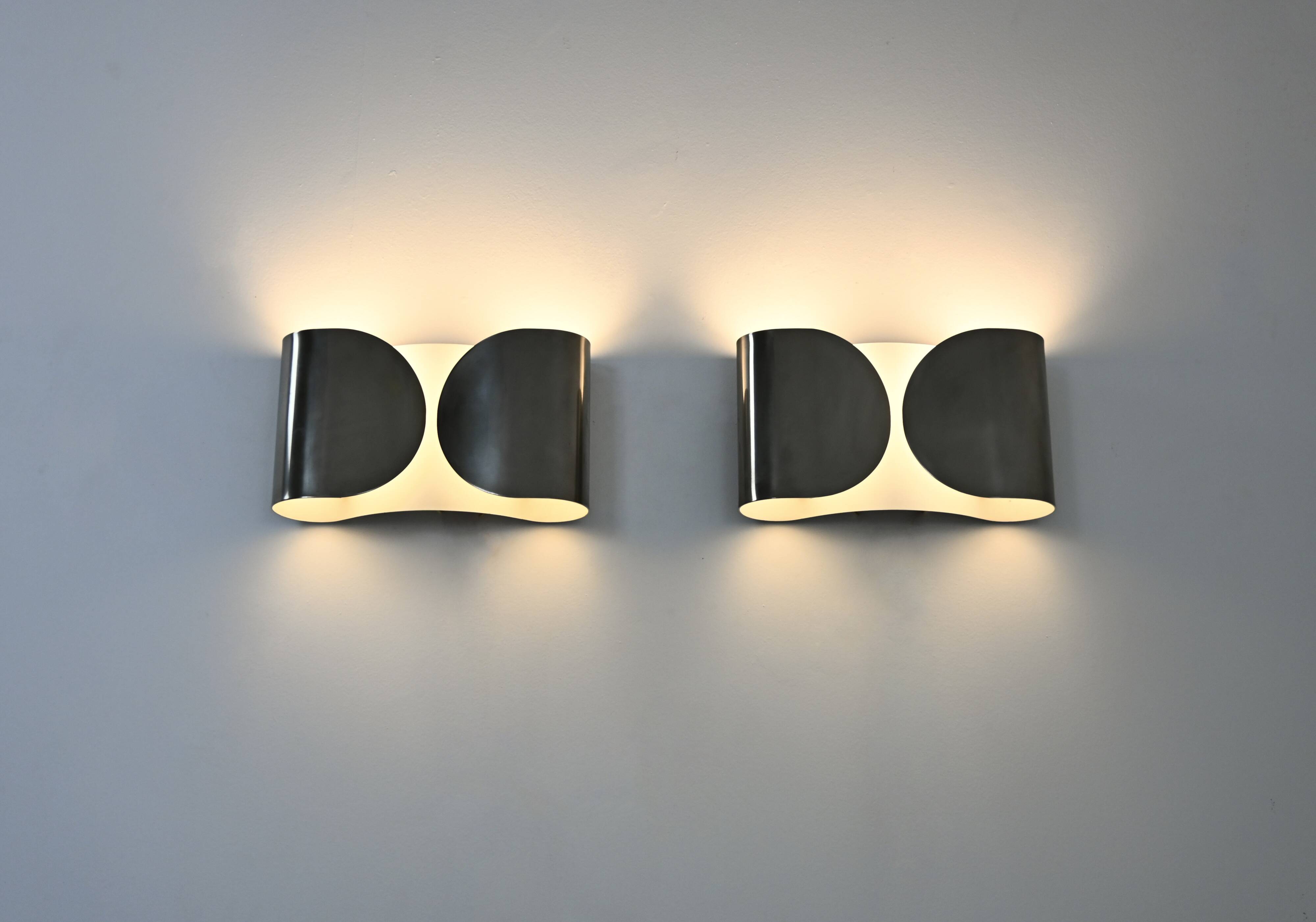 2 "Foglio" wall lights by Tobia & Afra Scarpa for Flos, 1960s.