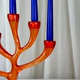 Vintage coral candlesticks, 1970s