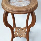 Art Deco wood/marble side table