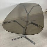 Table verre acier