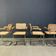 Set of 4 stackable vintage Marcel Breuer style armchairs, made in Italy, 1970s