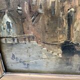 Oil on canvas "View of the city on the canal" by Franck BOGGS 19th century