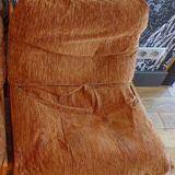 Chauffeuse scandinave pin et velours