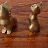 Set of 3 brass cats