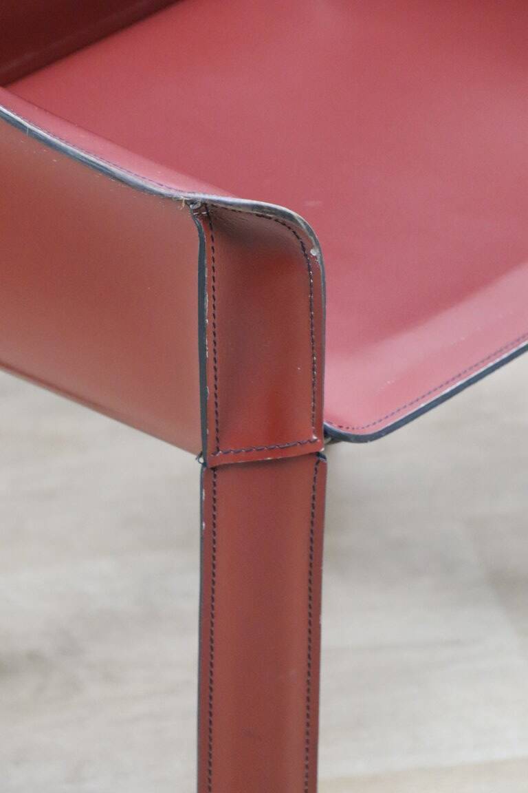 Vintage De Couro leather upholstered armchair, 1980s