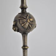 Pair of old gilded bronze candle holders