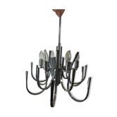 Chrome vintage chandelier / suspension with 6 light points