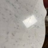 Violin-shaped pedestal table in mahogany and white marble, Napoleon III period