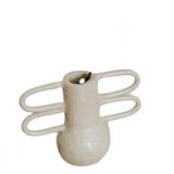 Round cream hodgepodge vase