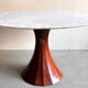 Marble dining table with rosewood base