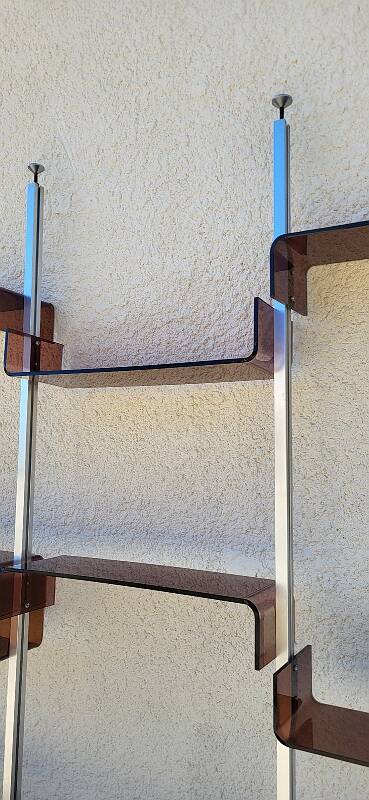 Vintage modular library shelf 6 legs and 14 shelves