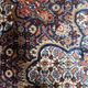 1940s handmade wool medallion rug, ivory and navy, 212 × 312 cm